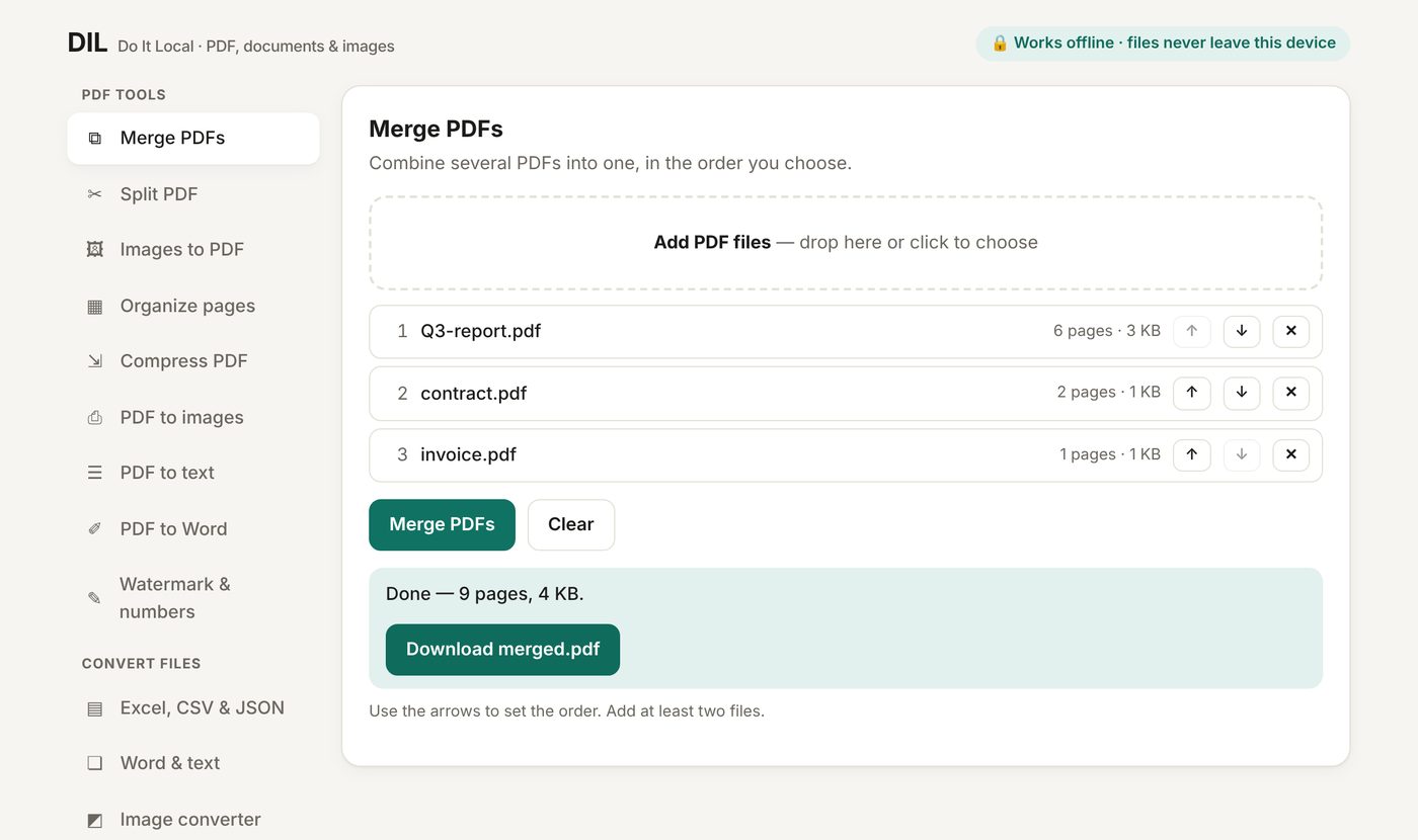 Merging three PDFs