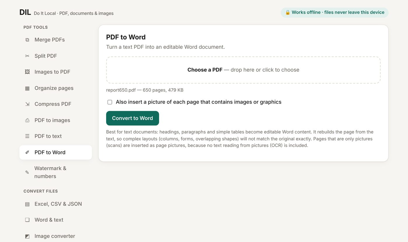 PDF to Word converter